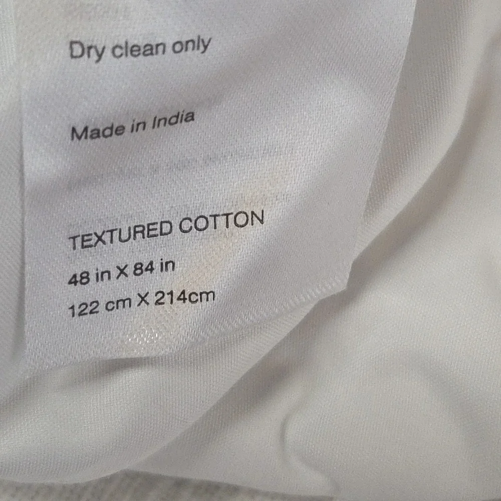 Quince Texture True Blackout Curtain 1  Panel White 48x84 Textured Cotton Lined